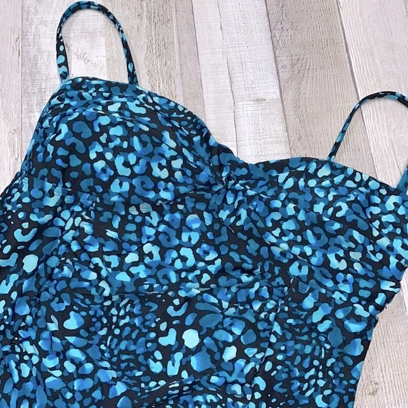 Tropical escape turquoise one piece swimsuit size 14 - Picture 4 of 8